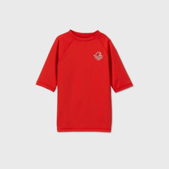 Boys' Short Sleeve Wave Rash Guard - Art Class Red XS, Red/Blue - Picture 1 of 1